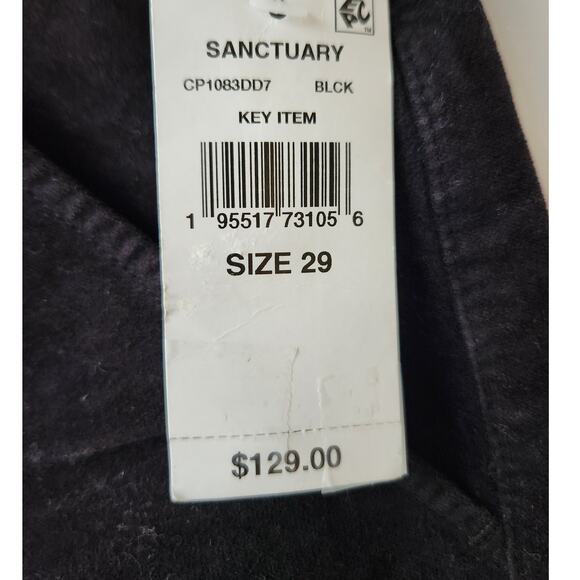 NWT Sanctuary Velveteen Brook Bootcut Stretch Pants Black 29 *Flaw - Picture 8 of 10